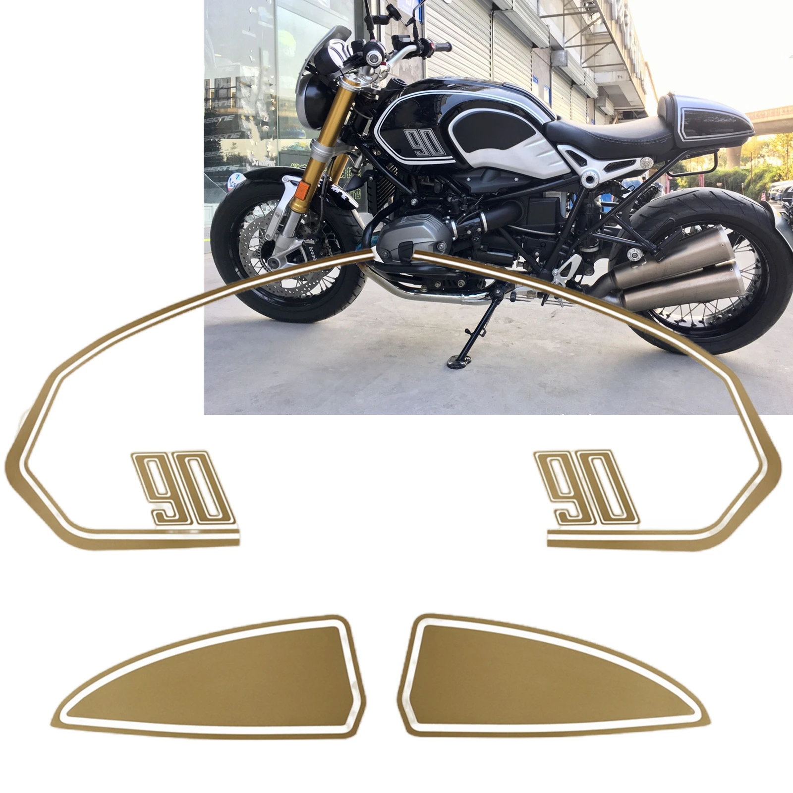 

For BMW RnineT /RnineT Pure /RnineT Racer/Scrambler/Urban G/S Motorbike Tank Side Rear Pillion Seat Cowl Hump Box Stickers