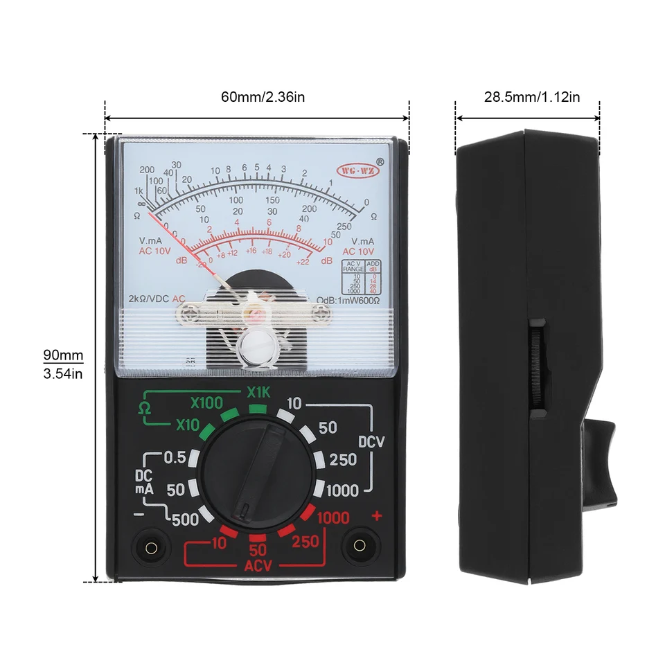 Analoge Multimeter Multimeter Tester Ac Dc Voltmeter Ampèremeter