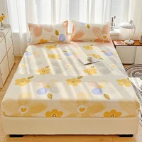1pc Queen Bed sheets with Elastic Band Adjusted Bed Cover Queen/King sabanas cama matrimonial Flower Printed Sheet No Pillowcase 1