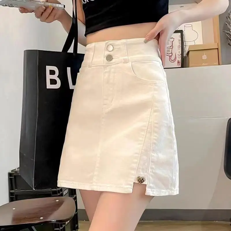 Women's New Popular Spring and Summer Short Denim Skirts Women's New Versatile Pants and Skirts Western Style Hong Kong Style