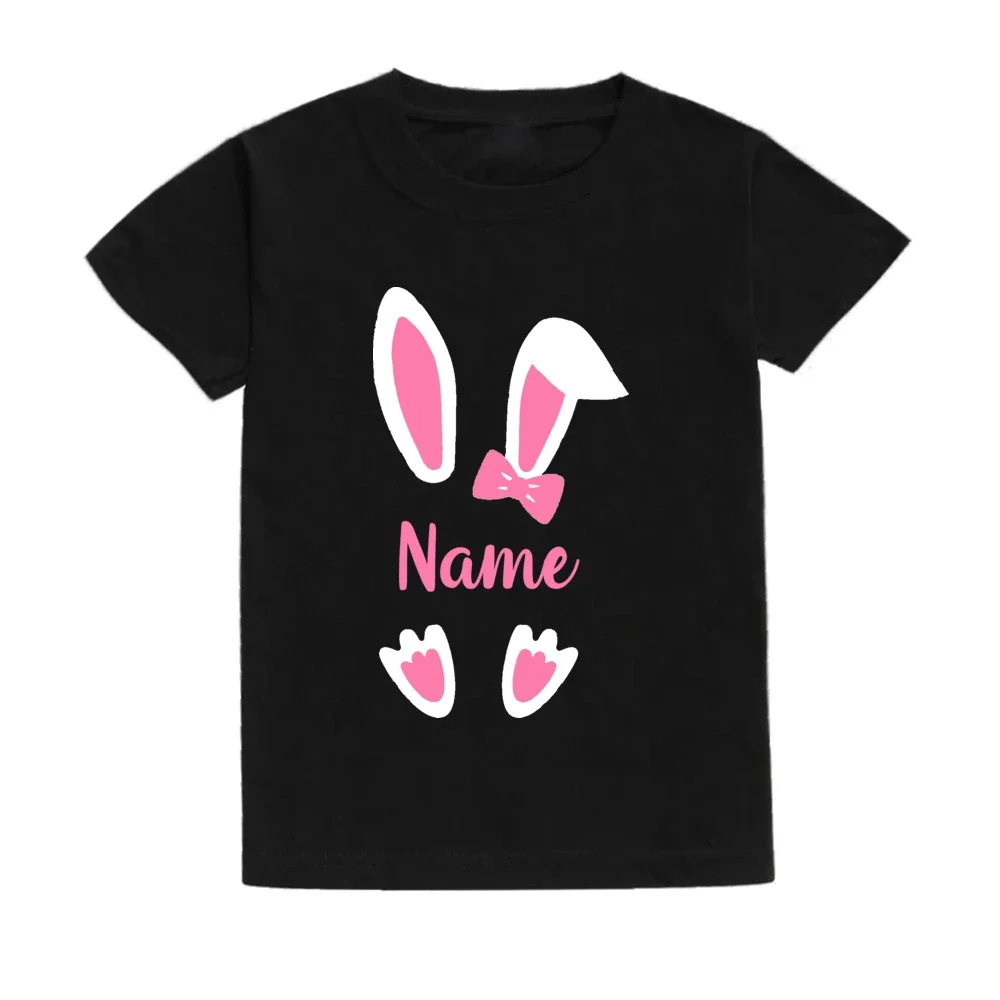 Personalized Kids Easter Shirt Custom Name Child Bunny T-Shirt Boys Girls Clothes Easter Party Brothers and Sisters Shirts 6