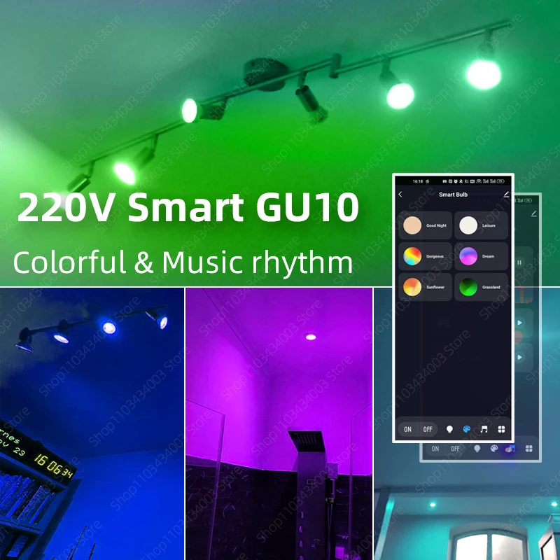 Smart LED Light Bulbs Tuya Smart GU10 Bluetooth APP Control RGB