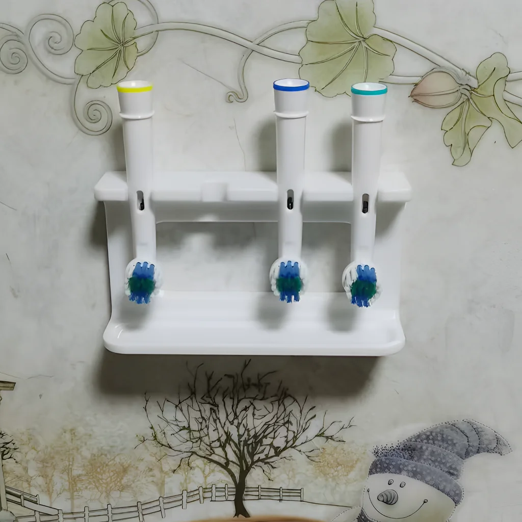 Wall-Mounted Toothbrush Replacement Head Holder with Strong Adhesive