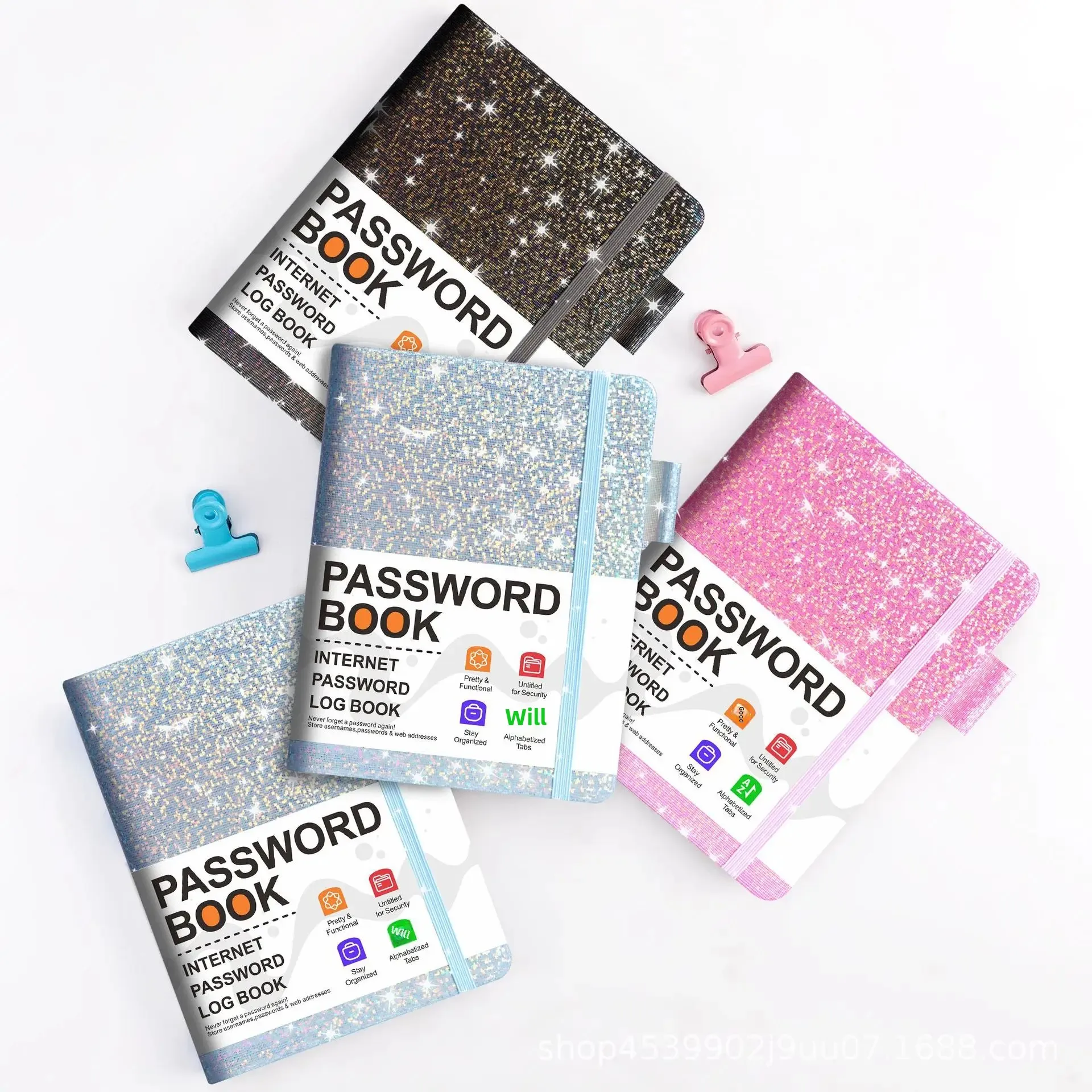 Cross-Border English Password Notebook For Middle-Aged And Elderly People Email Address Record Book B6 Journal