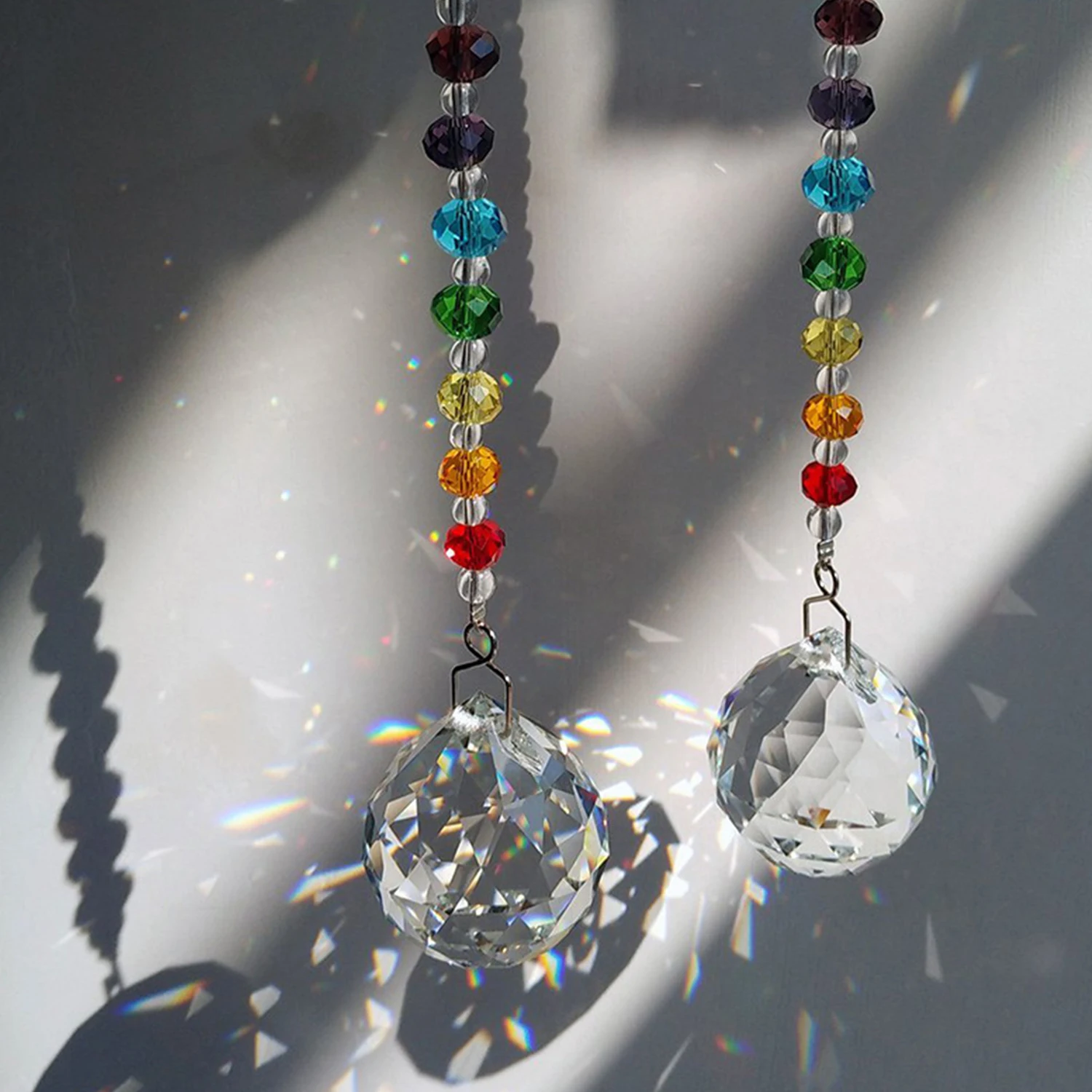 

Colors Crystal Hanging Ball 20mm/30mm/40mm Glass Prism Feng Shui Faceted Balls Tree Wedding Parting Hotel Decoration For DIY