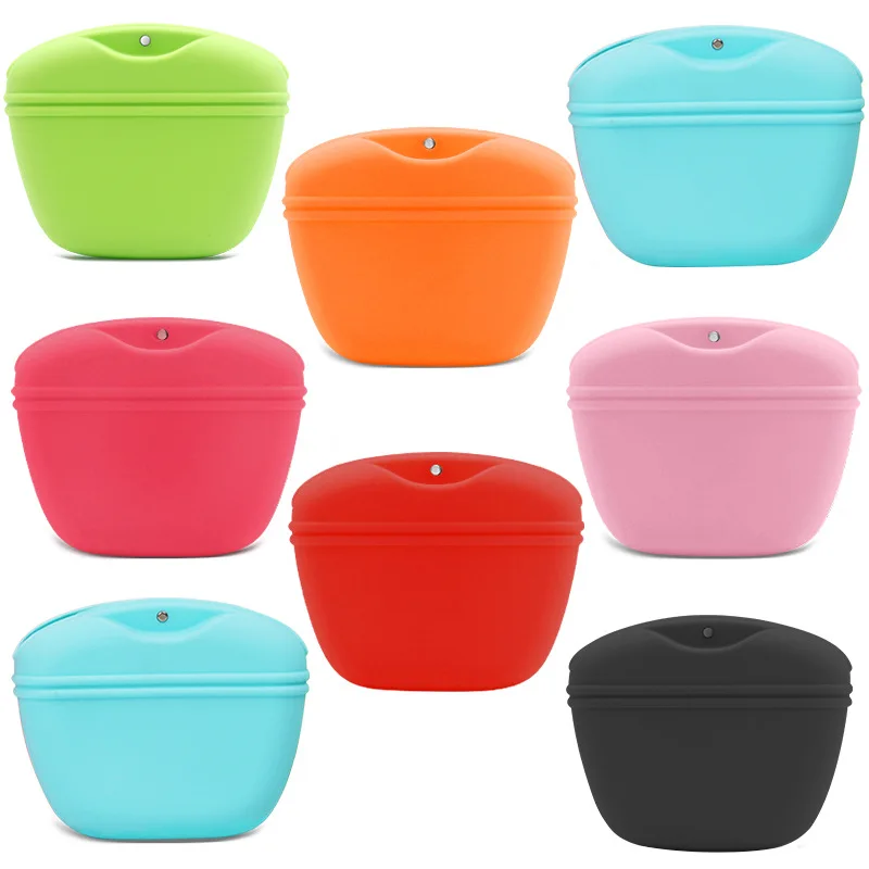 Silicone Dog Treat Bag Pet Portable Dog Training Waist Bag Outdoor Feeder Puppy Snack Pouch Food Reward Storage Pet Supplies