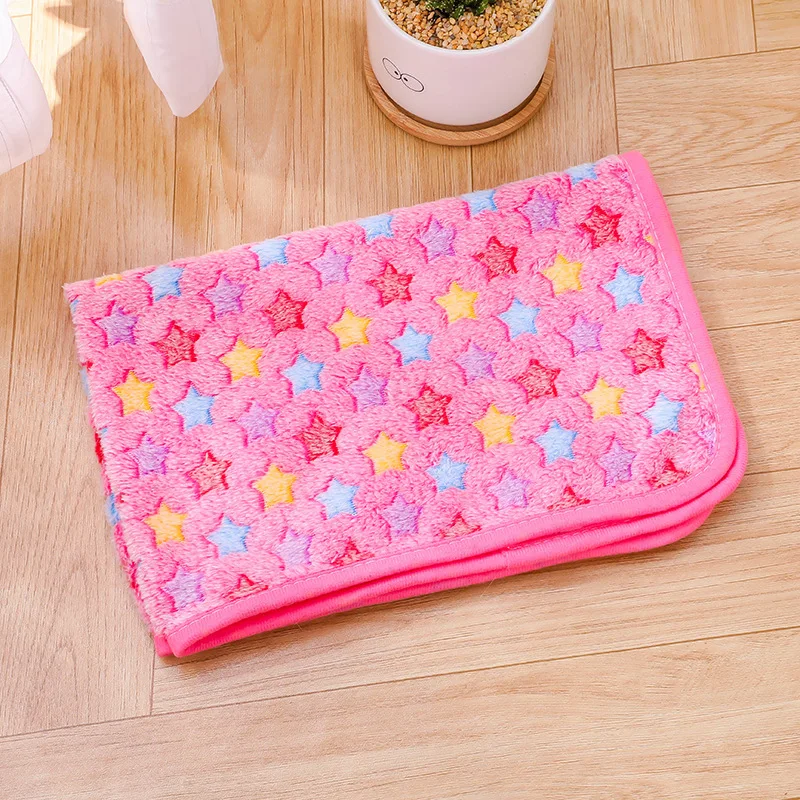 Pet Blanket Paw Print Flannel Thickened Warm Pet Dog Kennel Cat Dog Mat