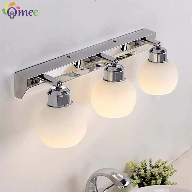 Modern Crystal Bathroom Vanity Lighting Black Chrome Vanity Light Fixtures Stainless Steel Wall Lighting Over Mirror E14 Lights