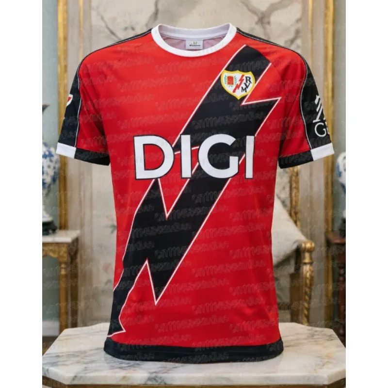 2026 Madrid Vallecano Fußballtrikot Familienstil Sommer-Sport 3D-Druck T-Shirt Atmungsaktiv Schnelltrocknend Familienkleidung