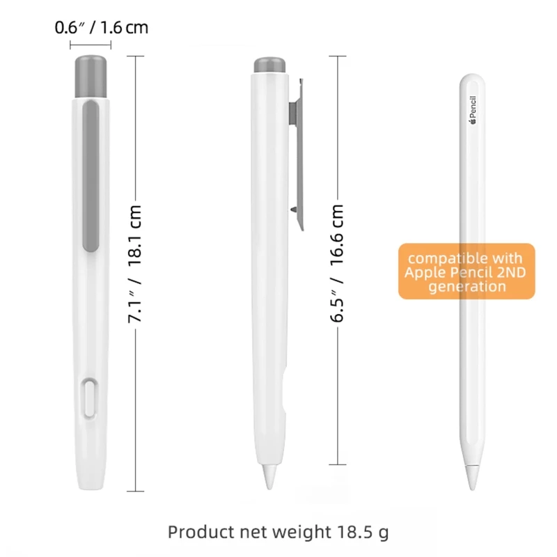 

Retractable Protective Case for Apple Pencil 2nd Generation Pen Skin Case Cover Pencil Protective Grips Holder Covers D5QC
