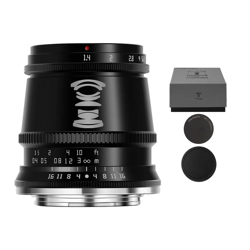 (αE) TTArtisan 17mm f/1.4 & 35mm f/1.4 TTArtisan 17mm f/1.4 Lens for Micro Four Thirds, Black A25B
