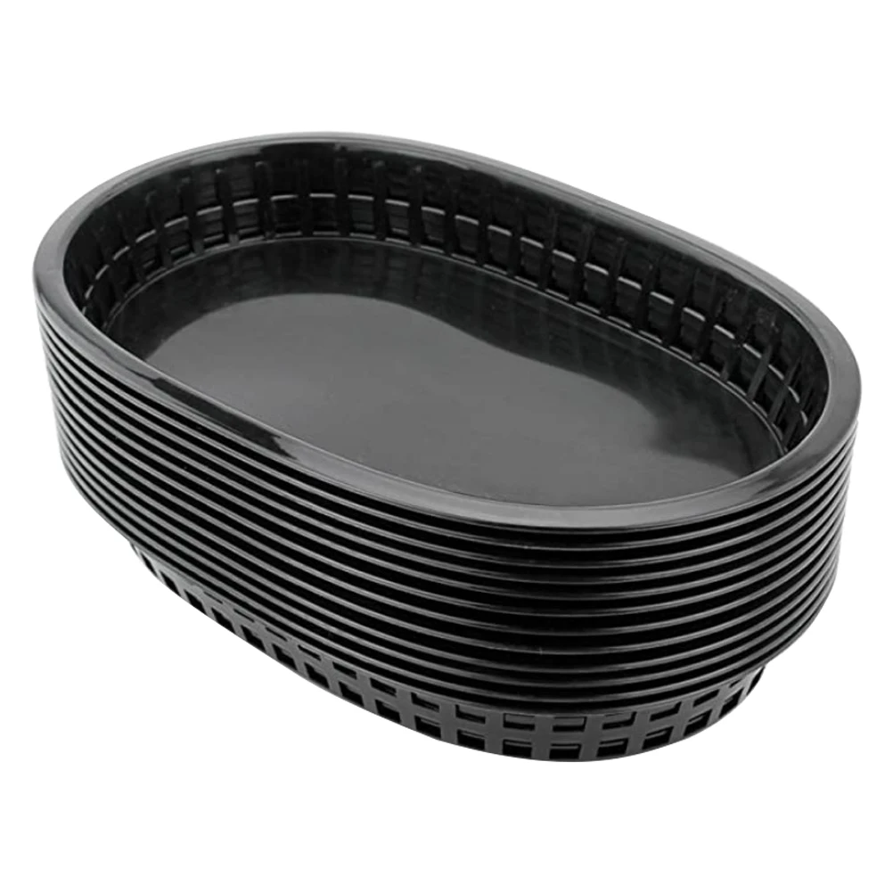 12Pcs-Plastic-Fries-Burger-Baskets-Fast-Food-Baskets-Boat-Shaped-Trays-Fried-Chicken-Basket-Fruit-Plate.jpg 12 db Műanyag Krumpli Burgerkosarak Gyorséttermi Kosarak Csónak Alakú Tálcák Sült Csirke Kosár Gyümölcslemez Nappali Snack Tányér - Image 5