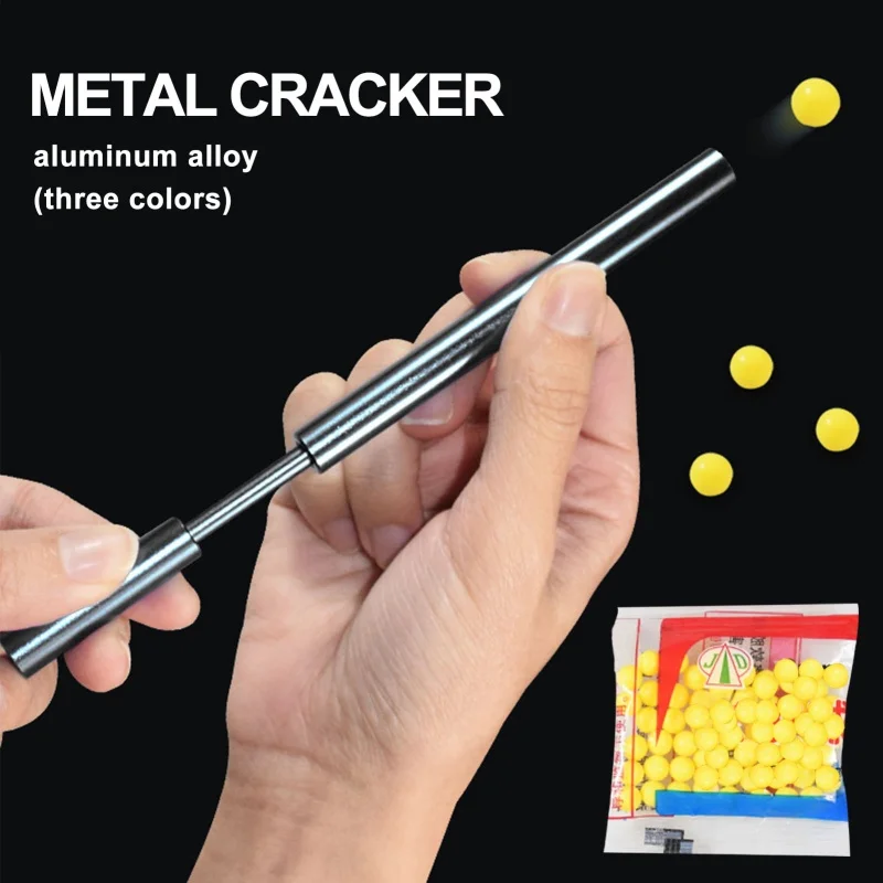 Fist Shooter Toy Gun Toy Gun Aluminum Alloy Soft Pinball Launcher Guns Toy Small Ball Shooter Crackling Tube Bamboo Shooting Game Interesting Cracking Toys