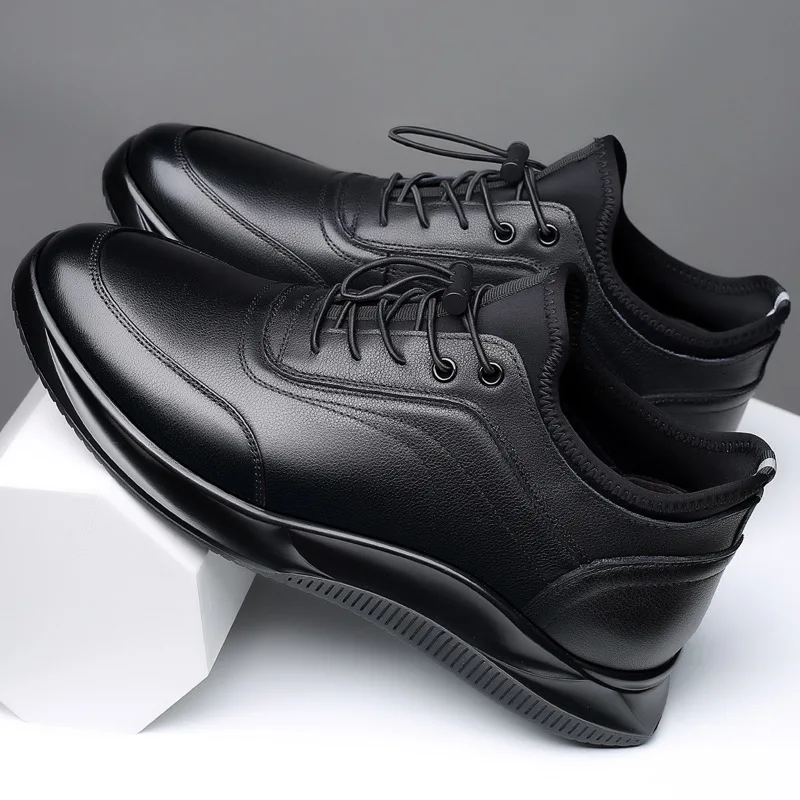 New Men Shoes Casual Sneakers Genuine Leather Shoes Men's Spring Autumn Lightweight Soft Sole Anti slip Daily Life Walking Shoes 2