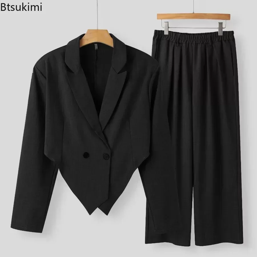 2024Men's Vintage Lapel Suit Jackets and Trousers Sets Two Piece Luxury Club Party Wear Men's Outfits Fashion 2 Piece Pants Sets