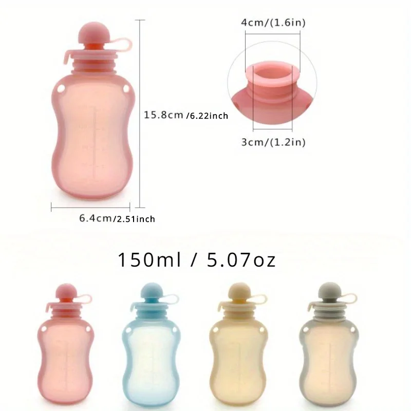 Silicone Breast Milk Storage Bag 5.07oz Reusable