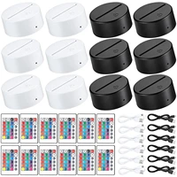 2/4/6/8/10/12 Pcs LED Lamp Base Table 3D Night Light Base With Remote Control And USB Cable 16 Colors Light Stand Wholesale 2