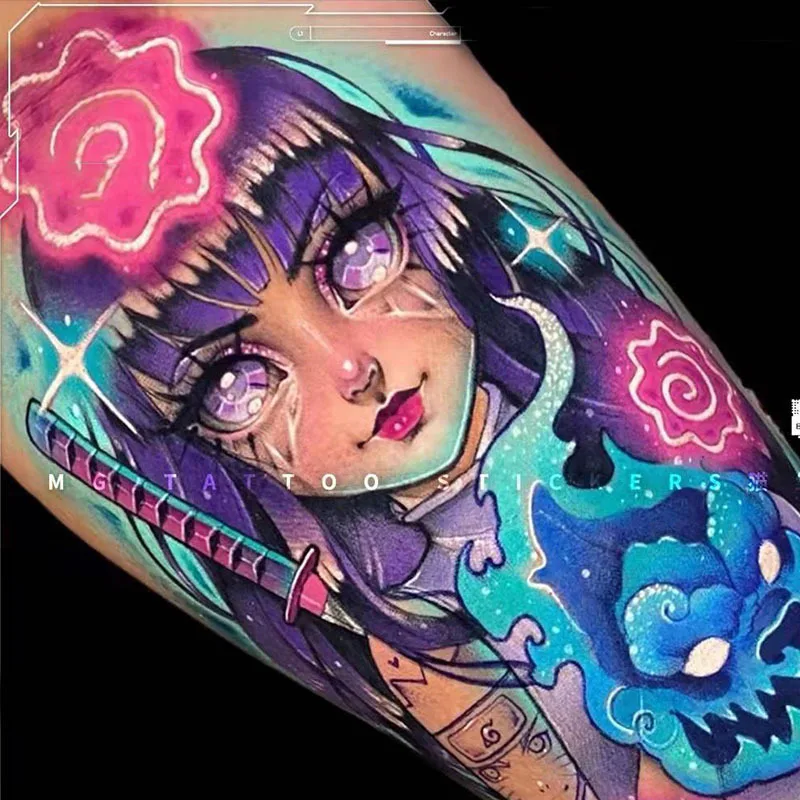 Halloween Dark Comics Evil Kawakami Tomie Double-sided Girl Waterproof Temporary Fake Tattoo Sticker Sleeve Anime Tattoo tattoo sticker