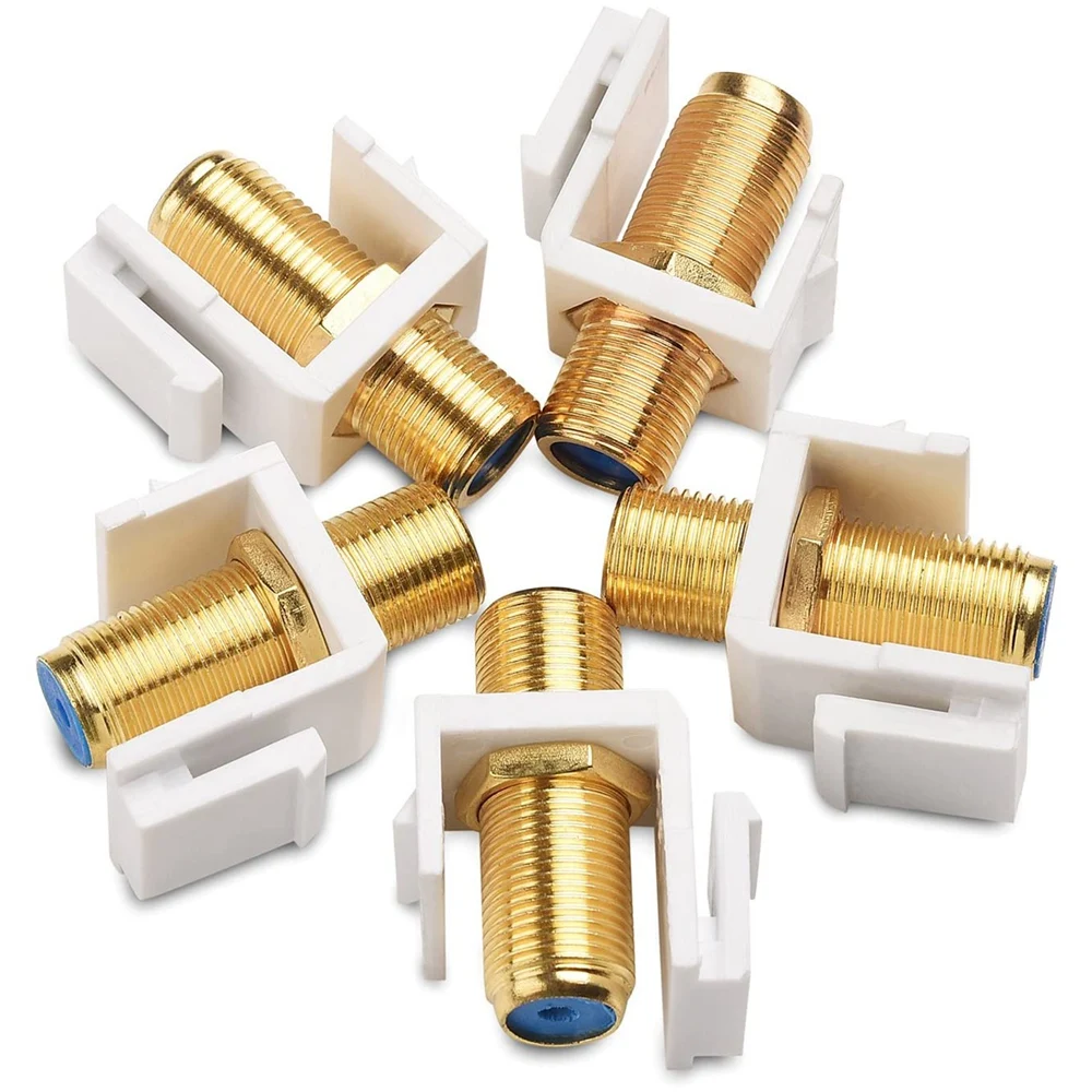 

5 Pack RG6 Keystone Jack Insert, Coaxial Keystone Jack Insert Gender Changer