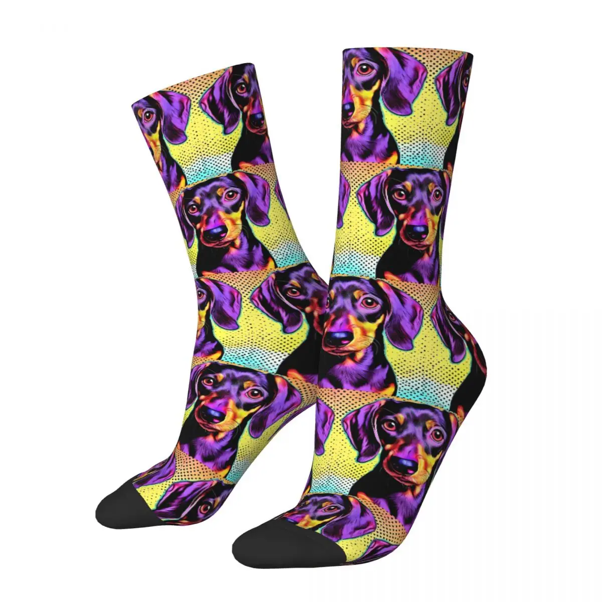 

Dachshund Pop Art Socks Harajuku Sweat Absorbing Stockings All Season Long Socks Accessories for Man's Woman's Birthday Present