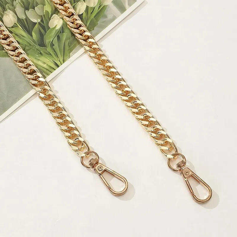55cm Versatile Aluminum Chain Color Retaining Gold Diy Handmade Metal Wrap Chain Underarm Shoulder Strap Replacement Strap