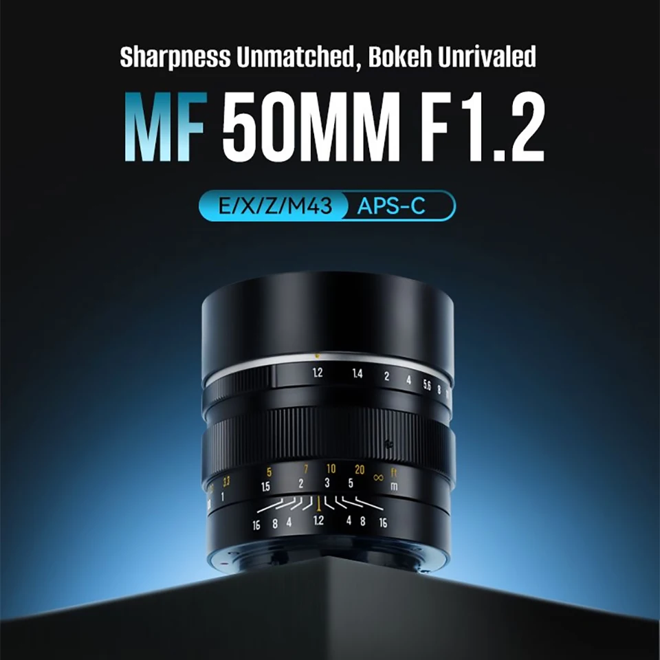 7artisans 50mm F1.2 APS-C 수동 초점 고정 초점 렌즈 대구경 인물 렌즈 ( E, 후지 FX, 니콘 Z, M43 마운트용)