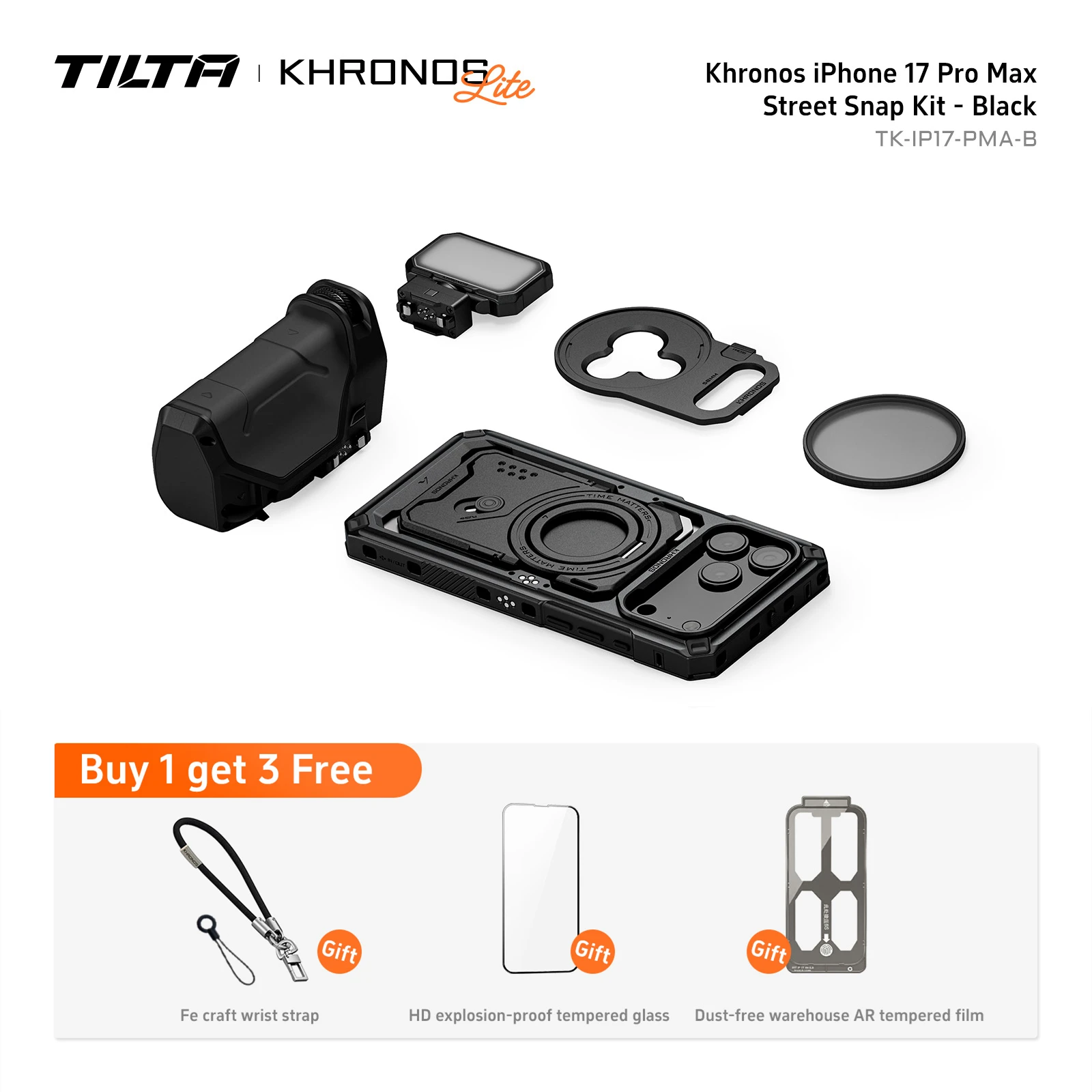 TILTA スマートフォンアクセサリーセットiphone17 pro Max 用 TILTA Khronos Classic 17 Pro/Pro Max モバイルビデオケージ iPhone
