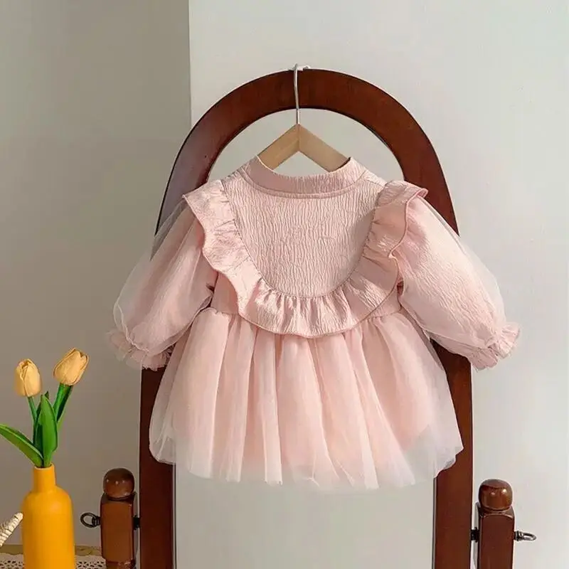 Infant Baby Dress Spring and Autumn Fashion Little Girl Princess Dress Children's Bag Fart