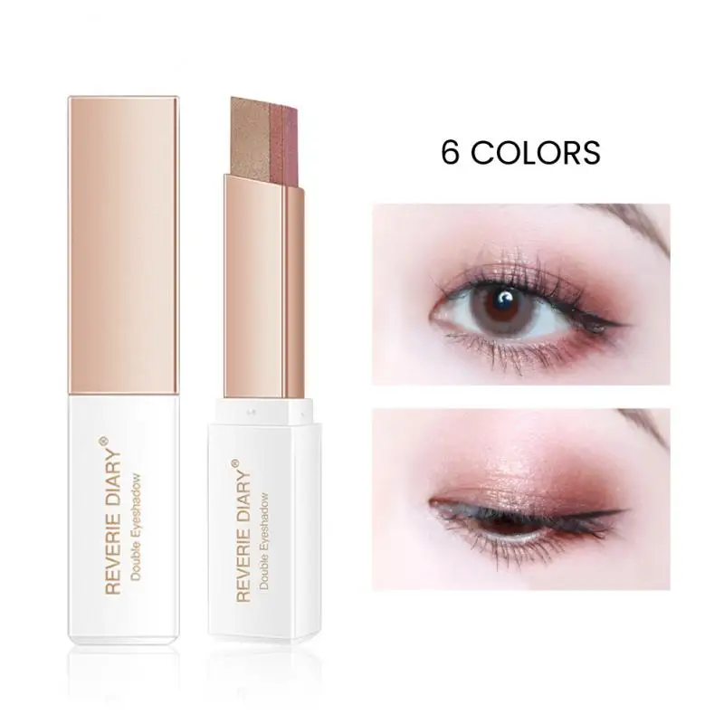 

2 Colors Eye Shadow Stick Waterproof Stereo Eyeshadow Palette Bicolor Shimmer Beauty Makeup Cosmetics Eyeshadows For Women 2023