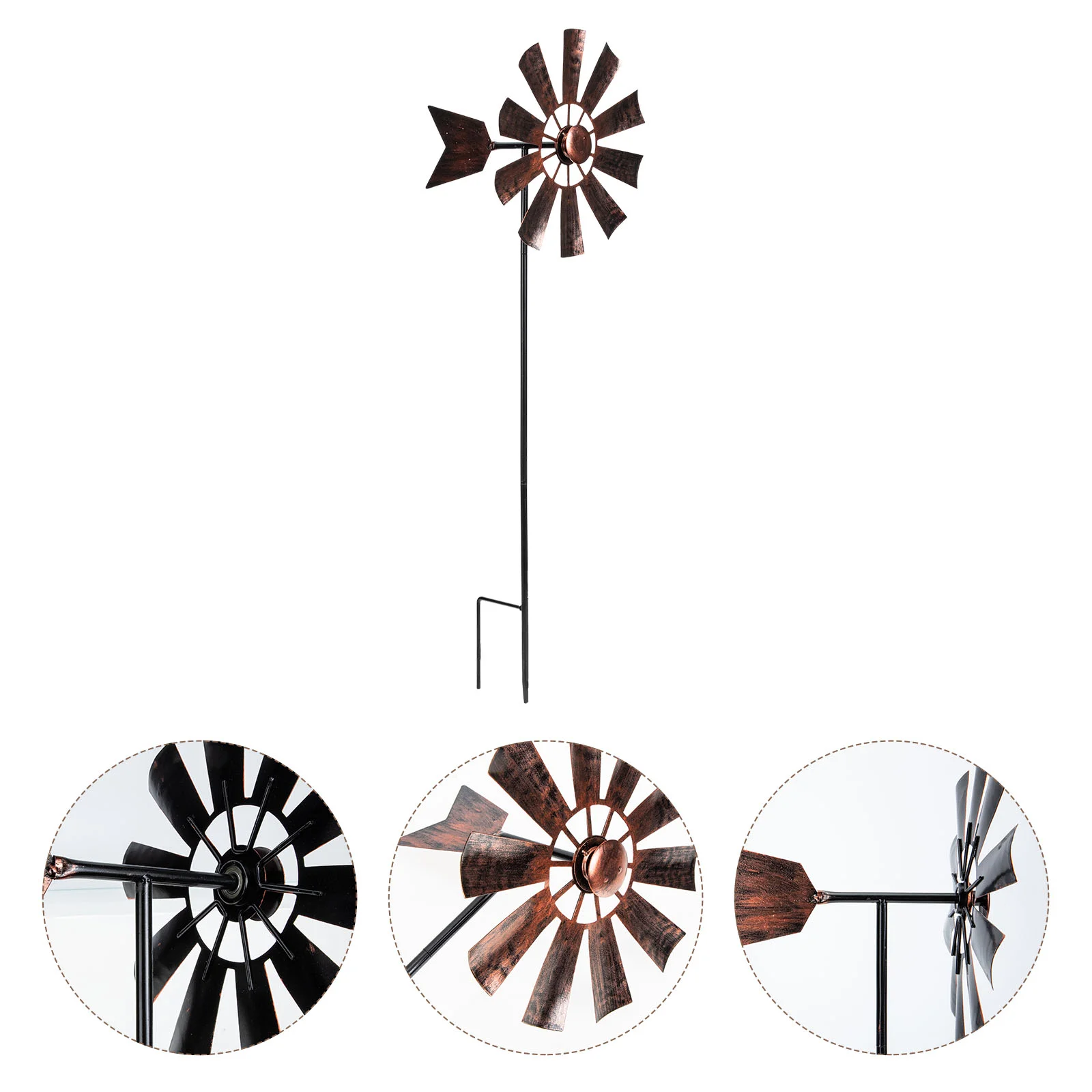 

Windmill Wind Garden Decor Yard Pinwheel Metal Pinwheels Stake Decorative Farmhouse Modern Stakes Spinners Spinning Hook Lawn
