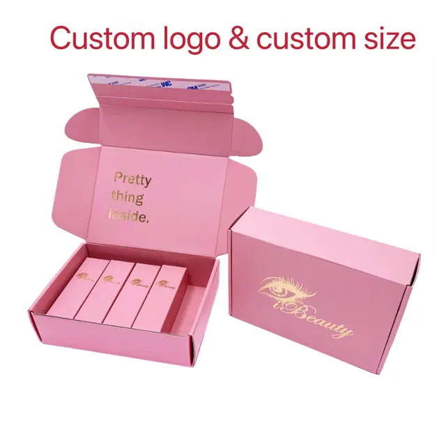 500 Pc Customlogo Méretű Papír Hullámosított Kraft Mailer Szállítás Box Karton Boxok Korrugált Doboz Nyomtatása