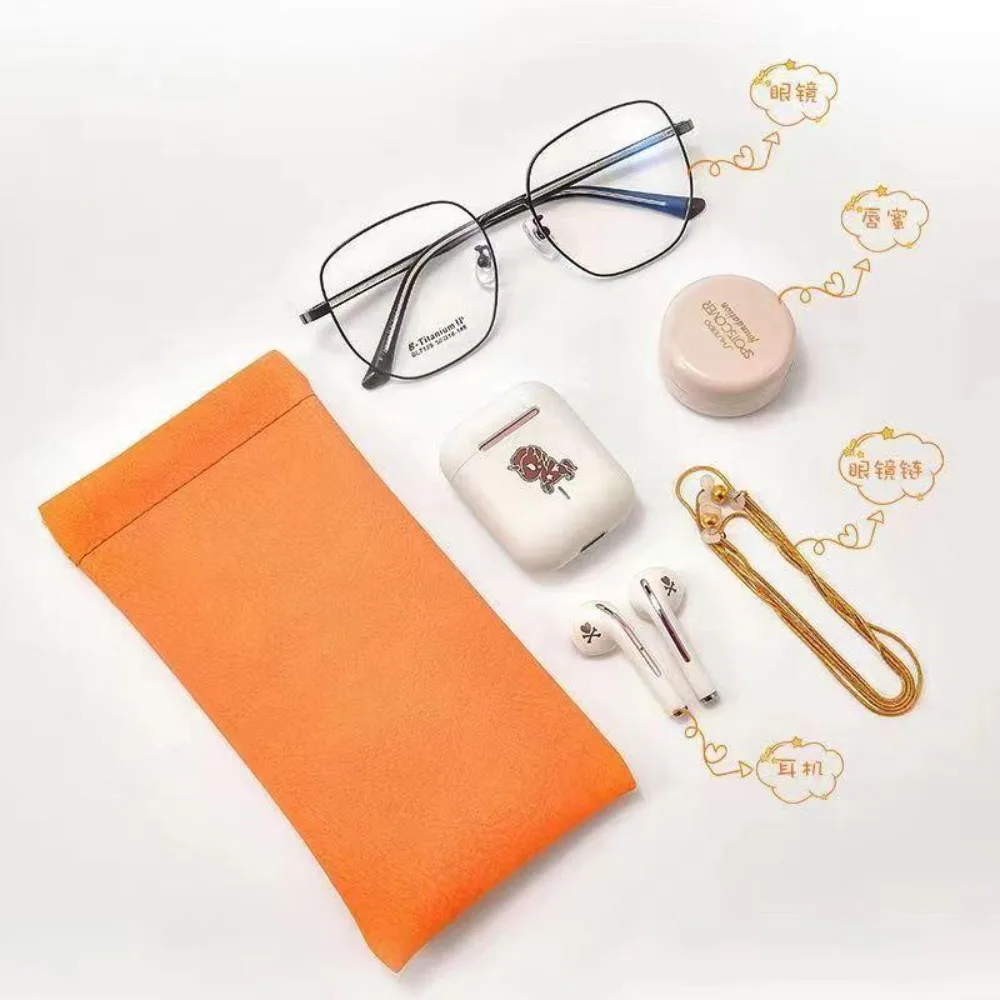 Neue PU Sonnenbrille Beutel Einfache Feste Brillen Lagerung Taschen Brillen Zubehör Weiche Leder Wasserdichte Tasche Fall – Detail 6
