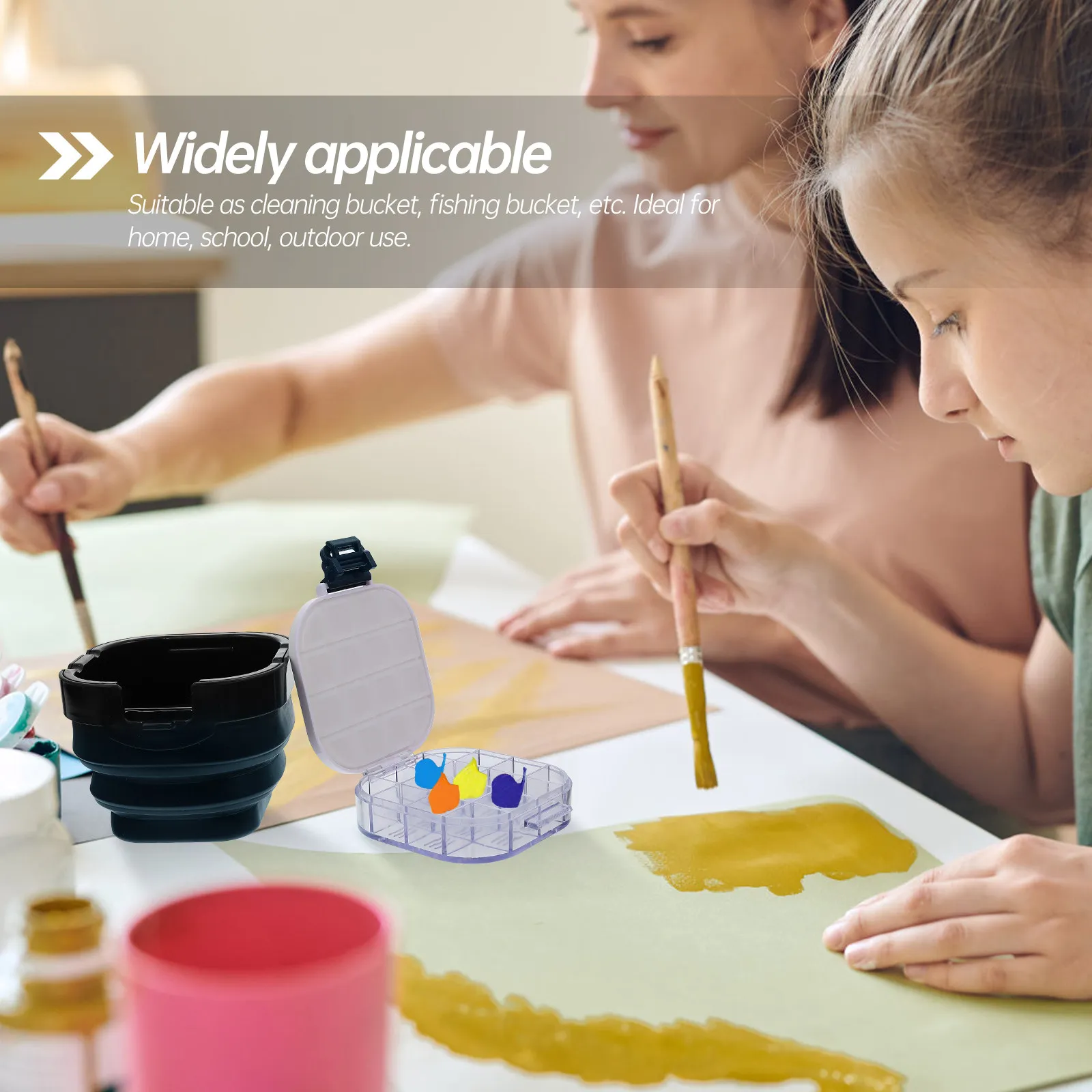 휴대용 접이식 실리콘 펜 세척통 내구성 있는 페인팅 브러쉬 세척기 다기능 미술 페인트 도구 통 펜 세척 배럴