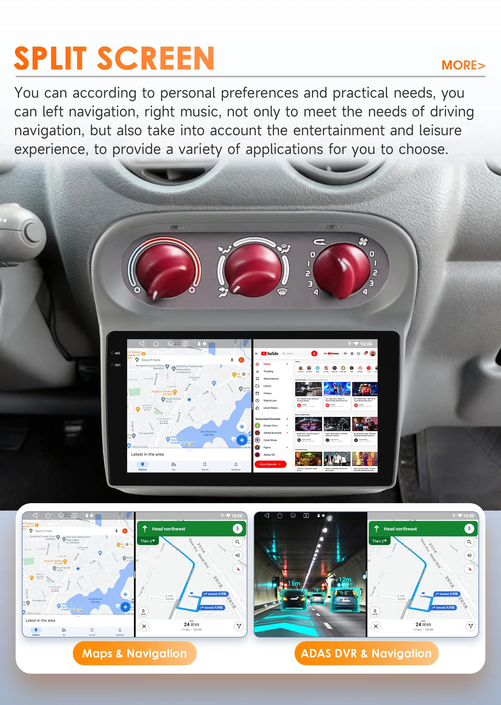 Hizpo 2 Din Android Autoradio Multimedia-Player für Renault Twingo 2005 - 2013 9-Zoll Audio-Bildschirm Kabelloses Carplay GPS Stereo – Detail 32