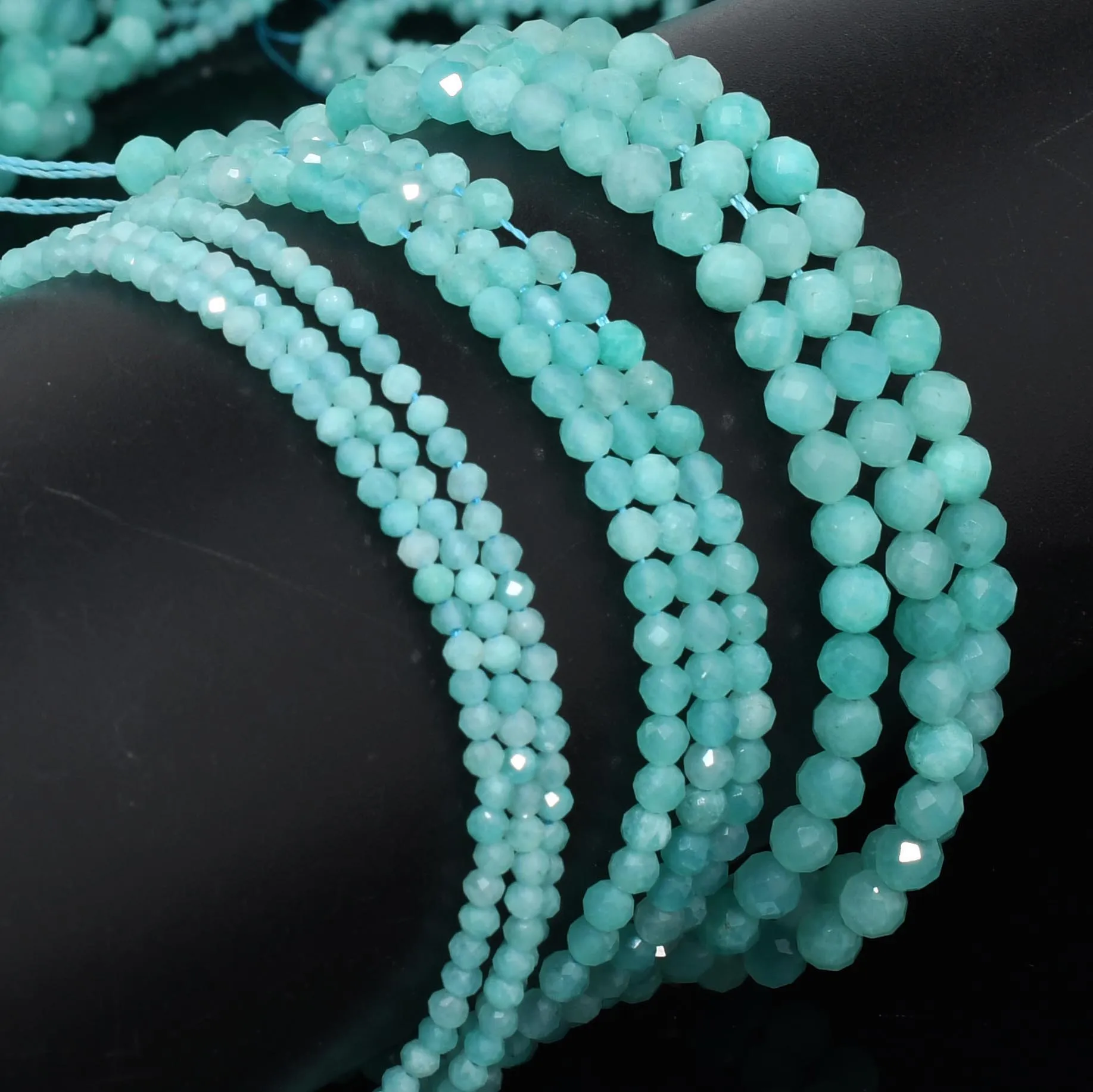 Natural Peruvian Amazonite Faceted Round Beads 2mm,3mm,4mm