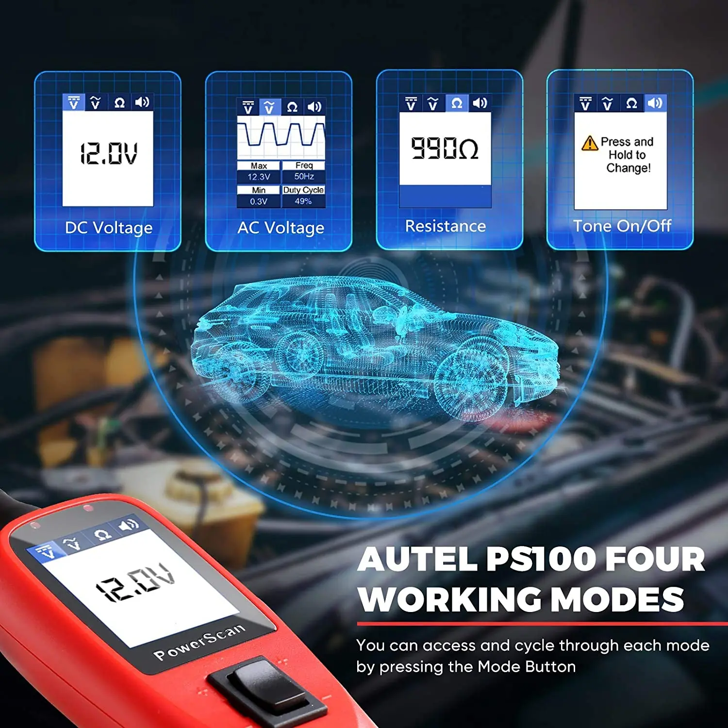 Autel PS100 Power Probe Tester Automotive Electrical Circuit