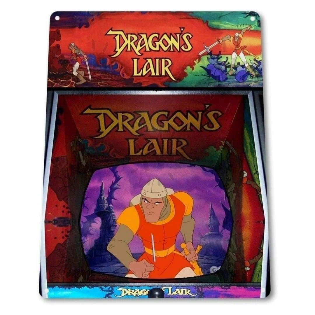 Dragon'S Lair Classic Arcade Marquee Sala Giochi Cave Wall Decor Tin Metal Sign