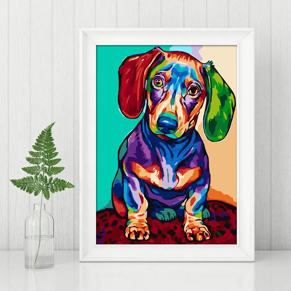 5D DIY Diamond Painting Lion Tiger Cat Dog Cross Stitch Kit AB Diamond Round Animal Mosaic Art Rhinestone Home Decoration