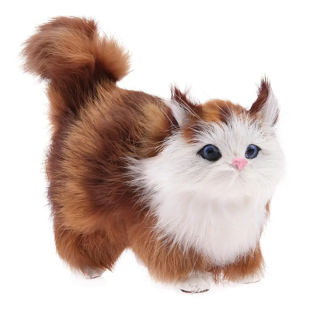 Lovely Simulation Plush Cat Toys Kids Stuffed Kitten Doll Home Ornements For Kids Birthday Gift Stuffed Real Life Cats Plush Toy