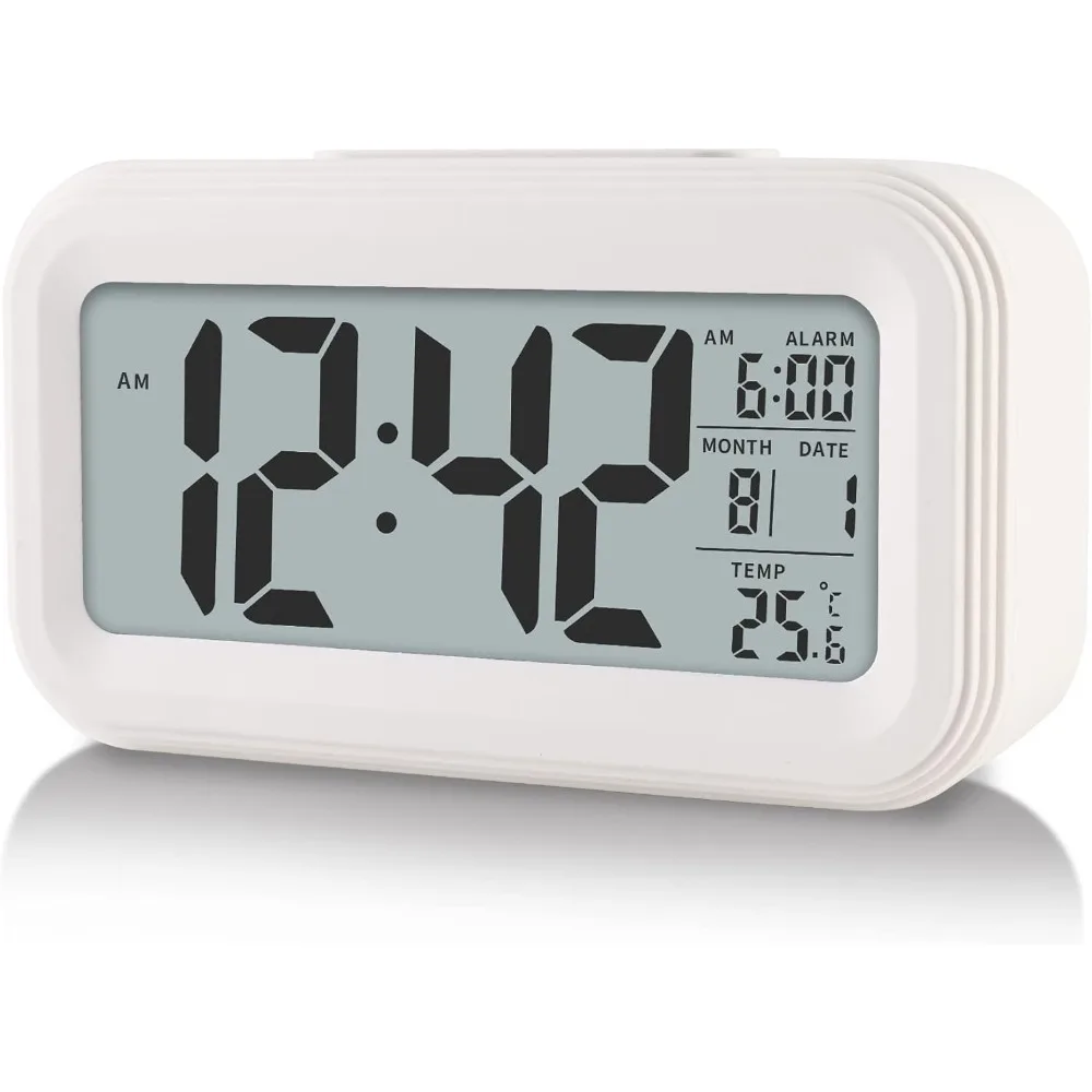 Compact Digital Alarm Clock for Bedroom, Kids, Travel, or Bathroom - 24-Hour Display (Battery Not Included)