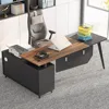L-Shaped Computer Desk with File Cabinet, 78.74 Inch Large Executive Office Desk with Shelves, Industrial Business Fu 3