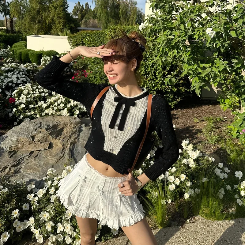 

Белая короткая женская юбка с кружевом, новая летняя Милая юбка, обтянутая ягодицами