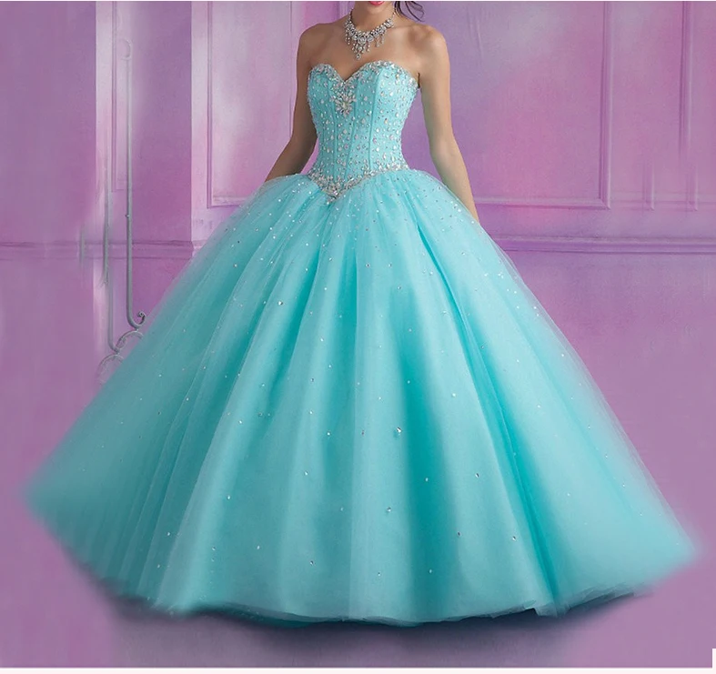 

Ball Gown Quinceanera Dresses 2022 Sweetheart Beaded Crystals Sweet 16 Dress Vestidos De 15 Anos Debutante Gown Prom Dresses