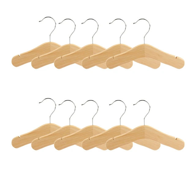 Set de 6 perchas de madera mdf para ropa de bebé