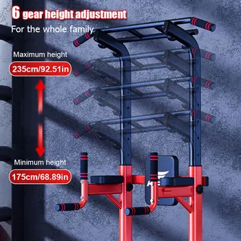 Multi-functional pull-up bar set, including single and double bar pull-ups, with a backrest bar, household fitness equipment 3