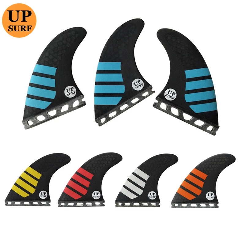 

SurfBoard Single Tabs Fin Size M Blue/White/Yellow/Orange Color Quillas Surf Tri fin set Fins Water Sports