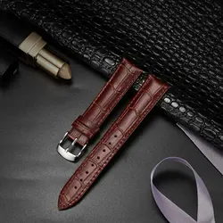 Elegant Alligator Leather Unisex Watch Strap - Genuine Leather Replacement Band - 18mm (Coffee)