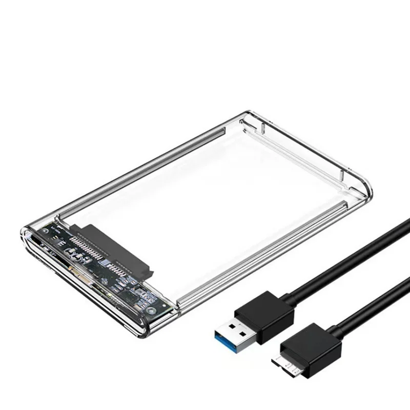 2.5인치 SATA SSD 하드 드라이브 케이스 USB3.0 HDD 인클로저 투..