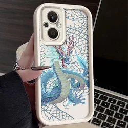 Diseño de Dragón Exquisito Funda de Teléfono de Silicona Anticaídas Suave