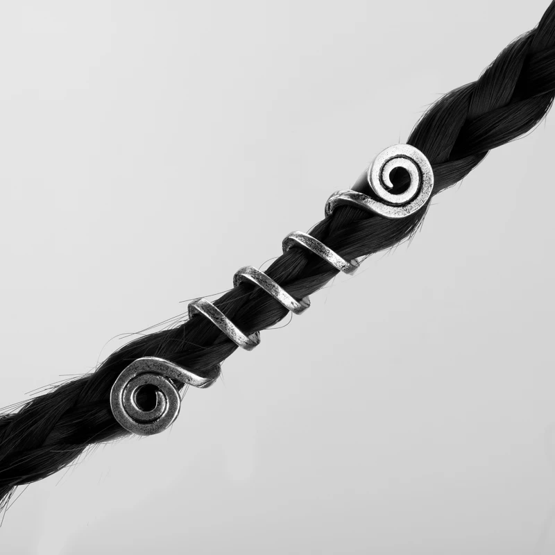 Hair Accessory Viking Spiral Charms Beads for Hair Braids for Beard Hair Beads Jewelry Vintage Women Girl Hairpin Clips Accessories-15